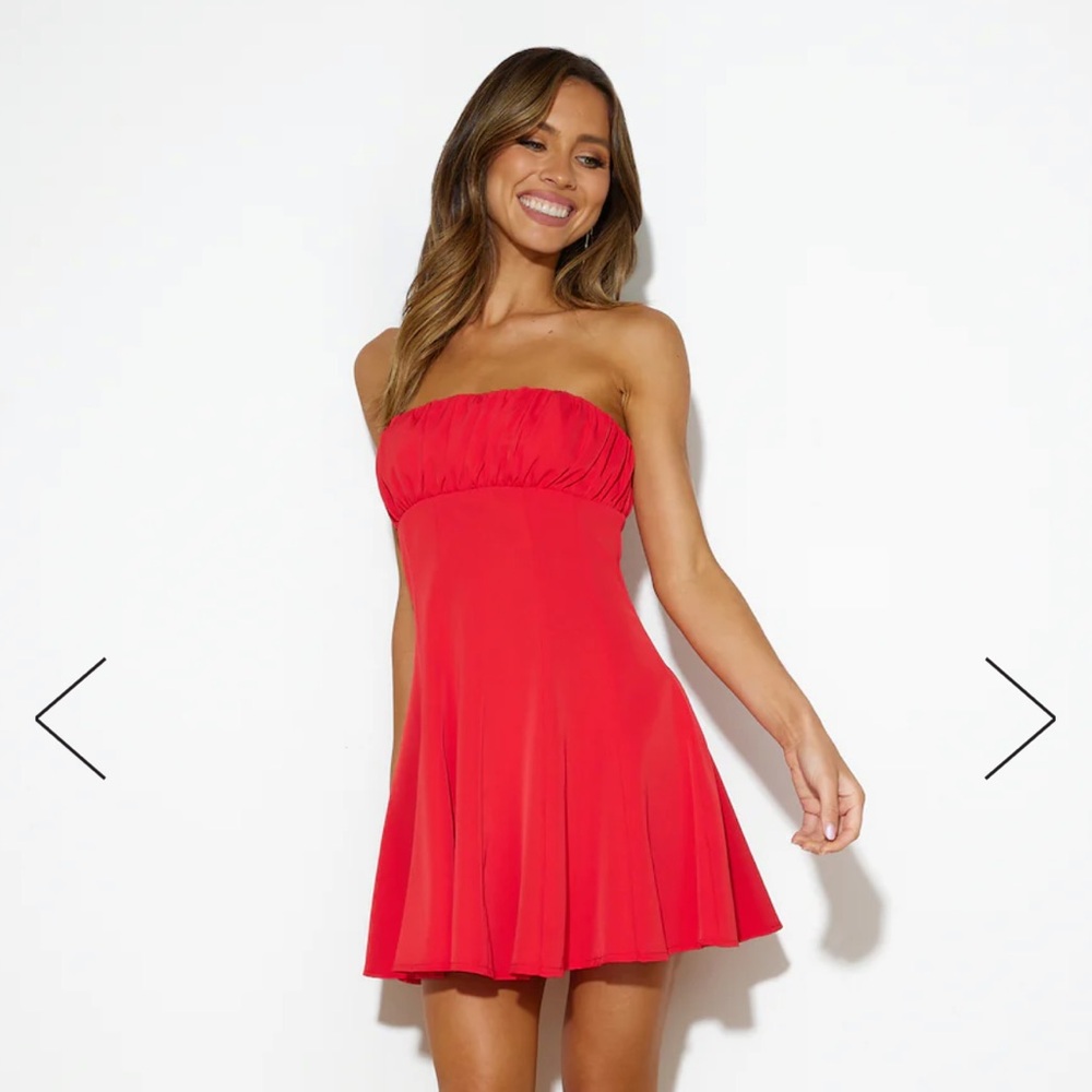 Hello Molly Red Strapless Mini Dress